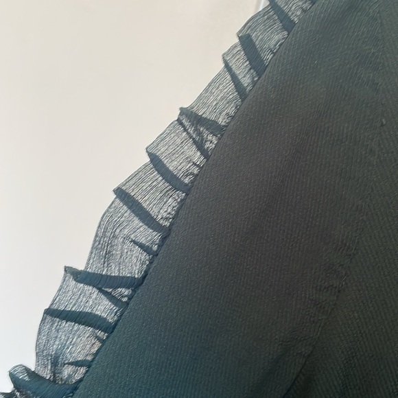 Club Monaco long sleeve blouse with ruffle sleeve size Small - Picture 2 of 5